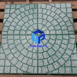 Gạch Lát Vỉa Hè 40x40 Terrazzo Cánh Quạt Xanh