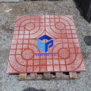 Gạch Vỉa Hè 40x40 Terrazzo Mắt Nai Đỏ