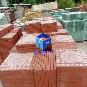 Gạch Vỉa Hè 40x40 Terrazzo mặt trăng Đỏ