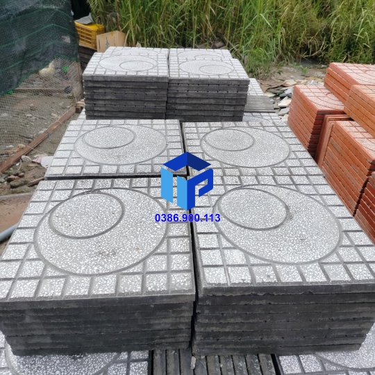 Gạch Vỉa Hè 40x40 Terrazzo Mặt Trăng Xám