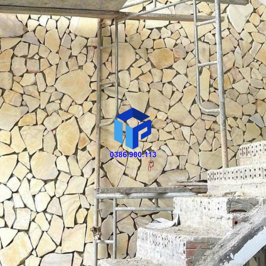 Đá rối vàng, đá chẻ vàng ốp tường