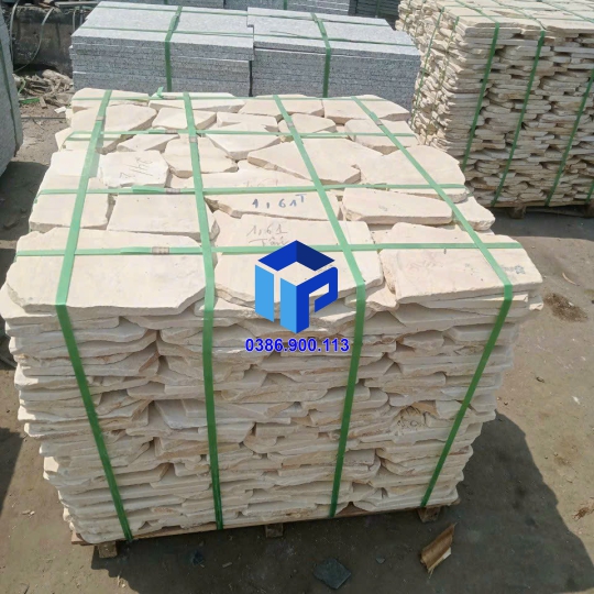 Đá rối vàng, đá chẻ vàng ốp tường