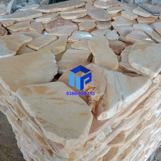 Đá rối vàng, đá chẻ vàng ốp tường