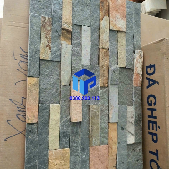 ĐÁ GHÉP XANH VÀNG ỐP TƯỜNG TRANG TRÍ