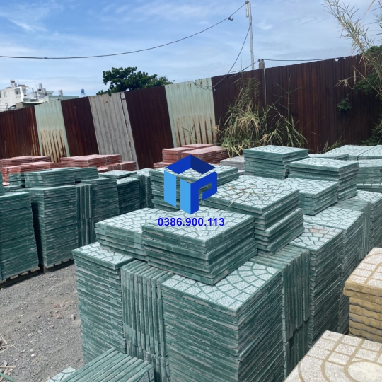 Gạch Vỉa Hè 40x40 Terrazzo Mắt Nai Đỏ
