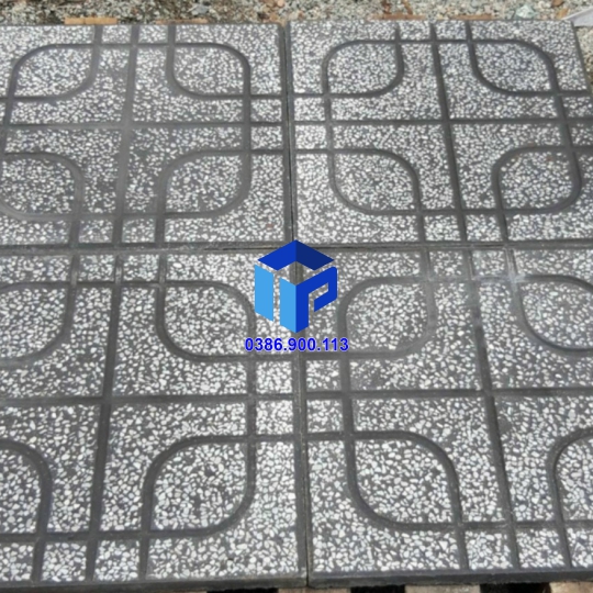 Gạch Vỉa Hè 40x40 Terrazzo Mắt Phụng Xám