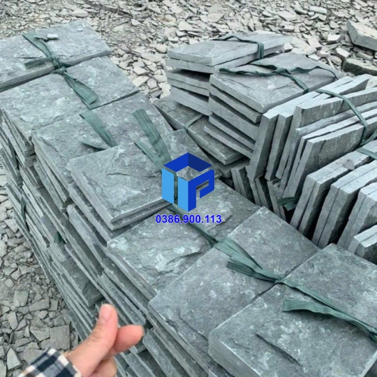 Đá bóc xanh rêu 10x20 trang trí